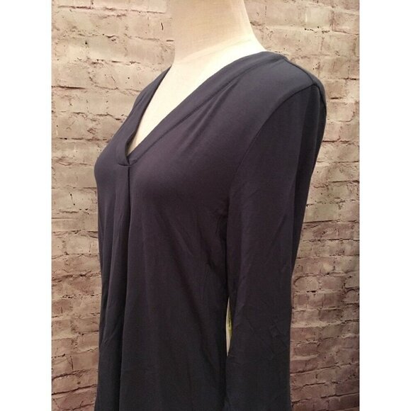 Sigrid Olsen Signature Womens XS Gray Bamboo 3/4 Sleeve V- Neck Knit Top NEW $89 - Picture 5 of 7